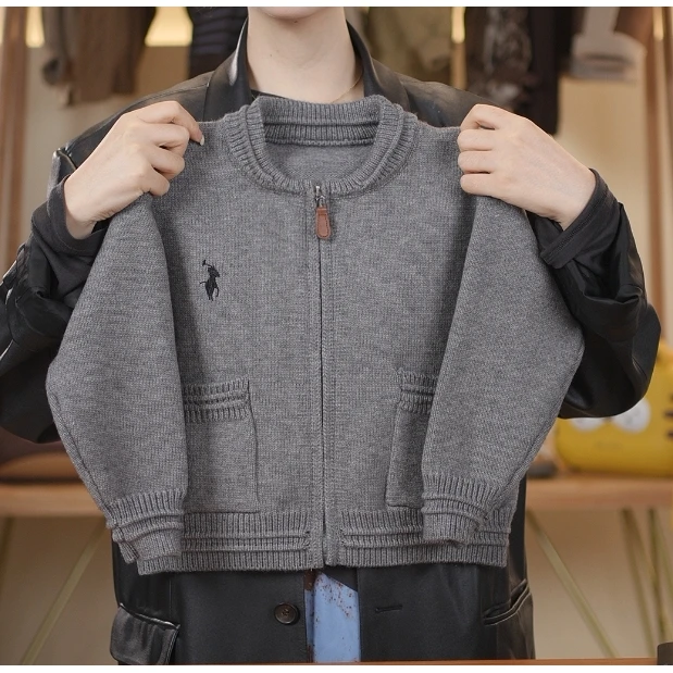 【两个小盆友】2024秋冬圆领百搭复古毛衣韩版男女童针织衫开衫6505