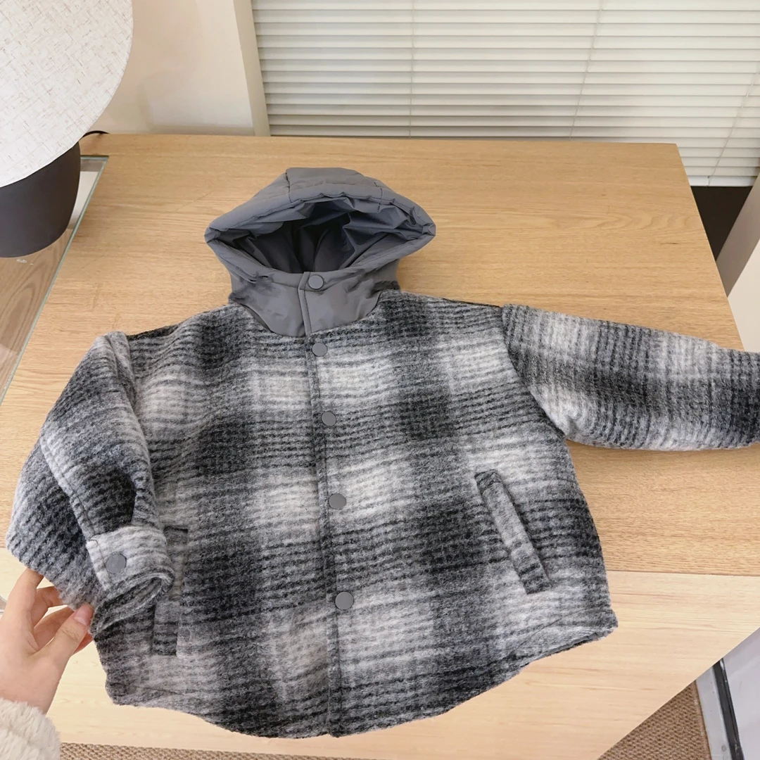 【两个小盆友现货】冬季新款儿童韩版时尚宽松连帽保暖棉服外套3733
