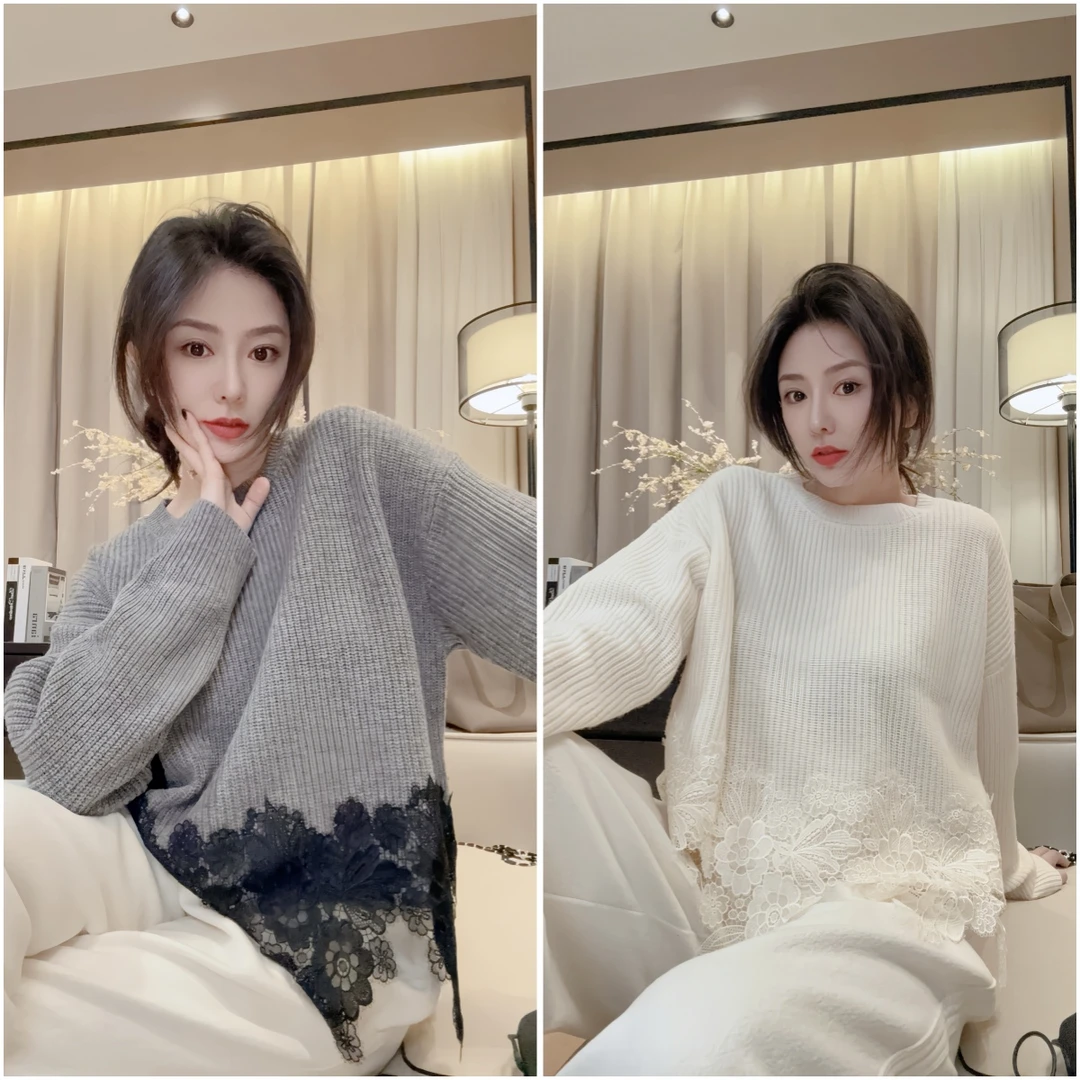 LAU+【媛宝蕾丝】羊毛 水溶花 原创设计师2024秋冬 新款 女装 加厚