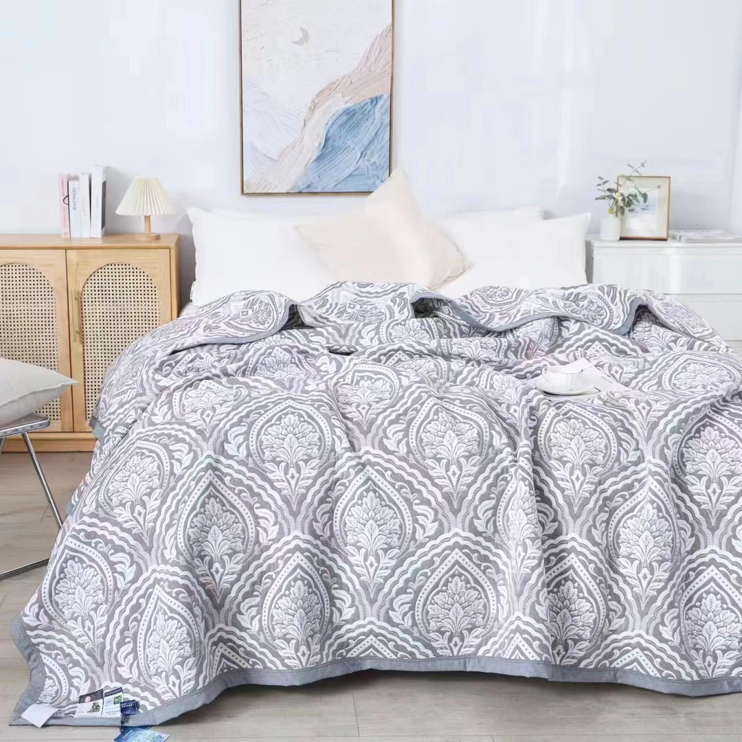 咖色洛克--200*230亚麻软席凉席床盖盖毯