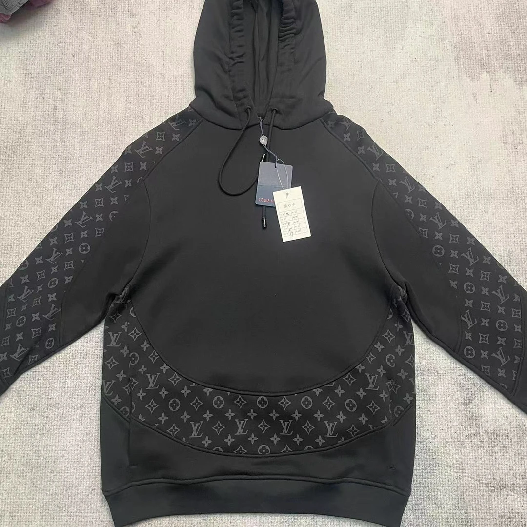 LouisVuitton/路易威登老花圆周帽衫卫衣/黑色/M码/99新