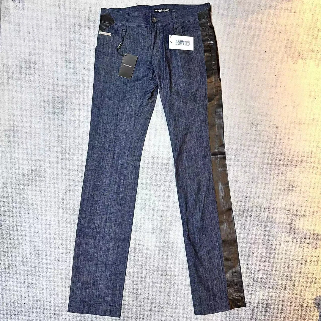 99新 maje DG/皮边牛仔裤/50码/带吊牌/41563
