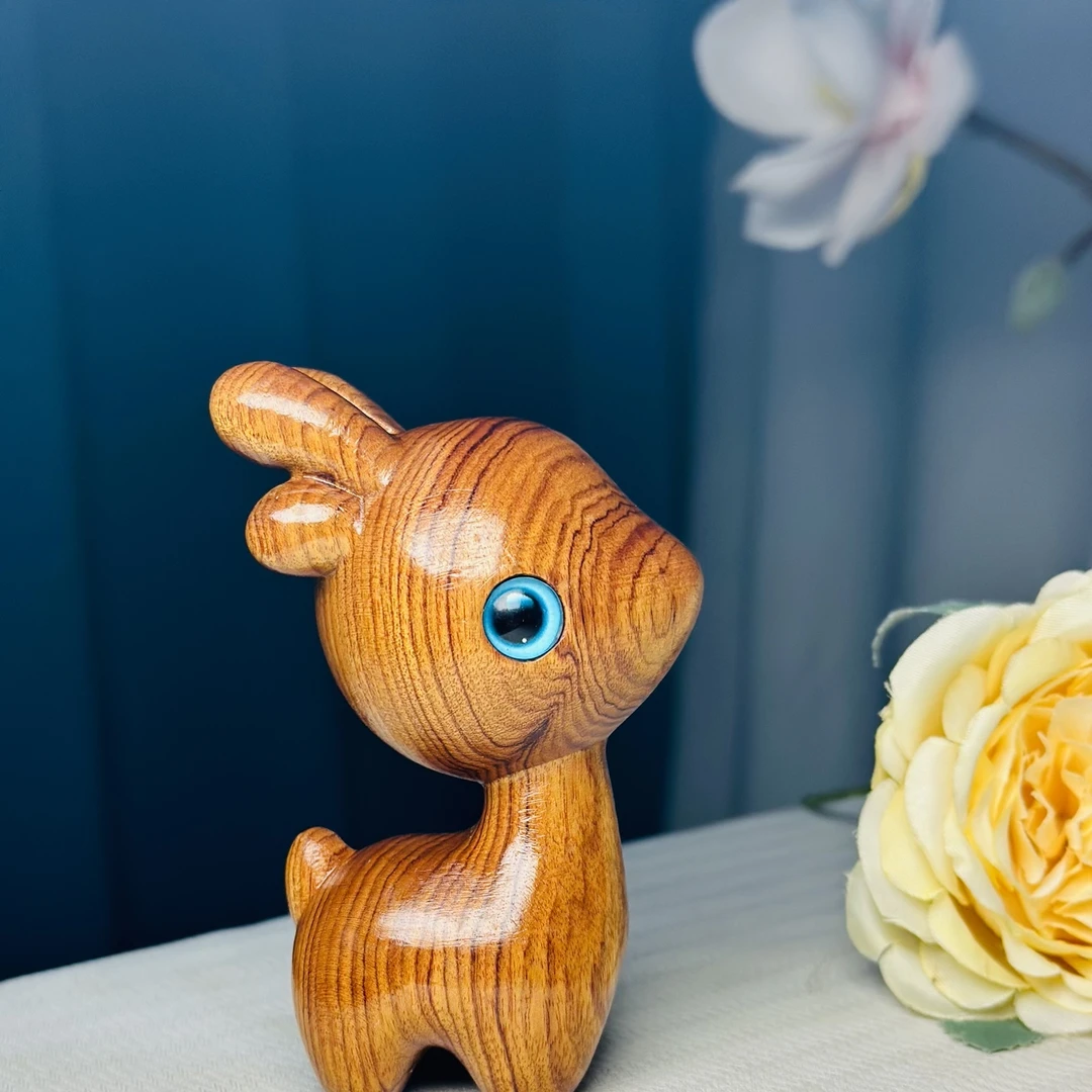 巴花木蓝眼小鹿 茶宠摆件