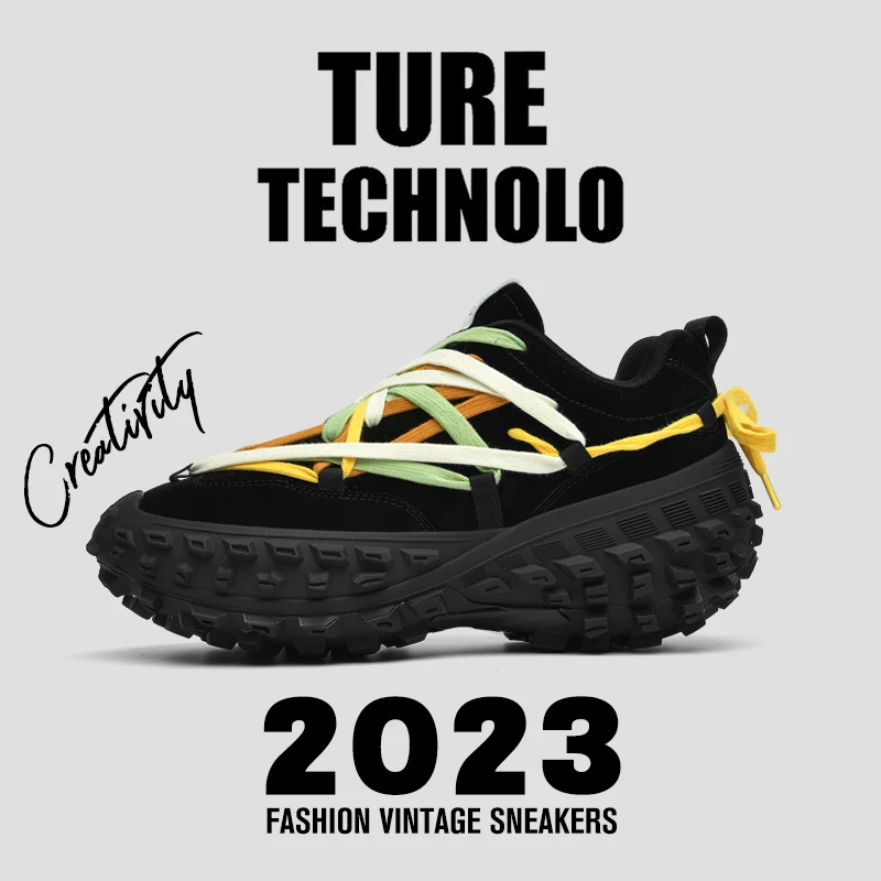 巴黎轮胎老爹鞋2023新款小众增高厚底轮胎鞋百搭老爹鞋运动鞋时尚