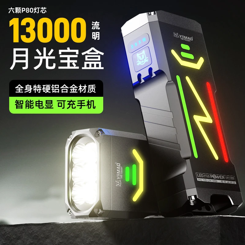 夜猫YM-G666Y月光宝盒铝合金户外大功率强光照明手电筒