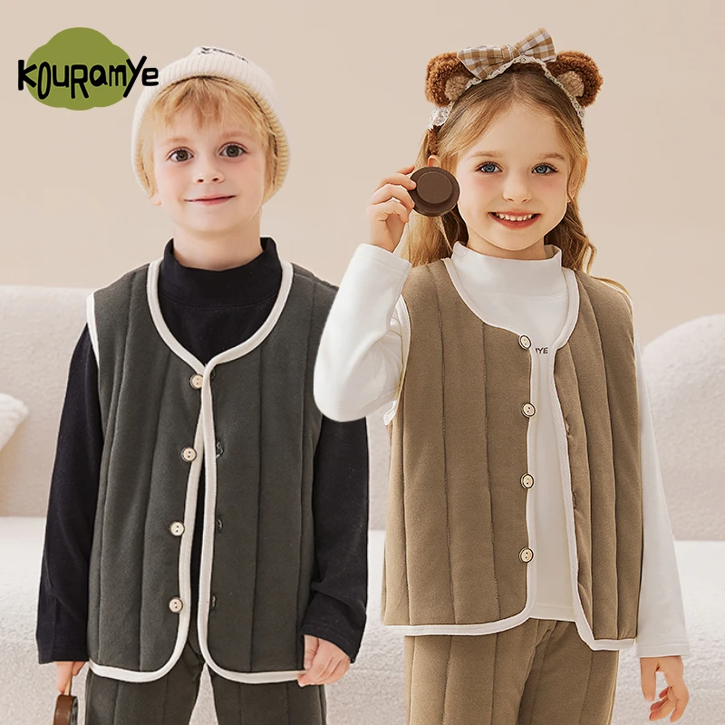 54219酷娃米24校服神器男女童加厚背心儿童马甲