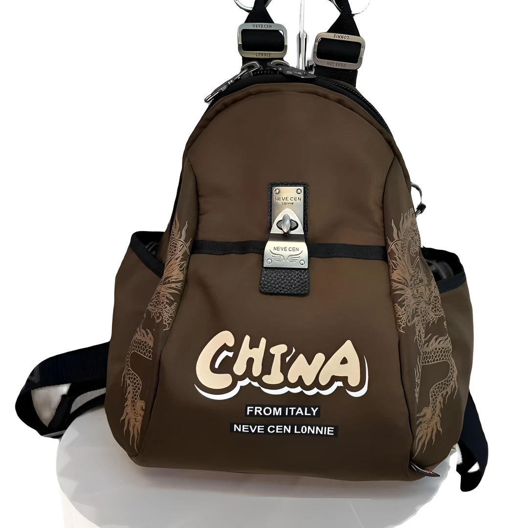 背包女百搭街头潮时尚牛津布印花包单双两用休闲大容量旅行双肩包