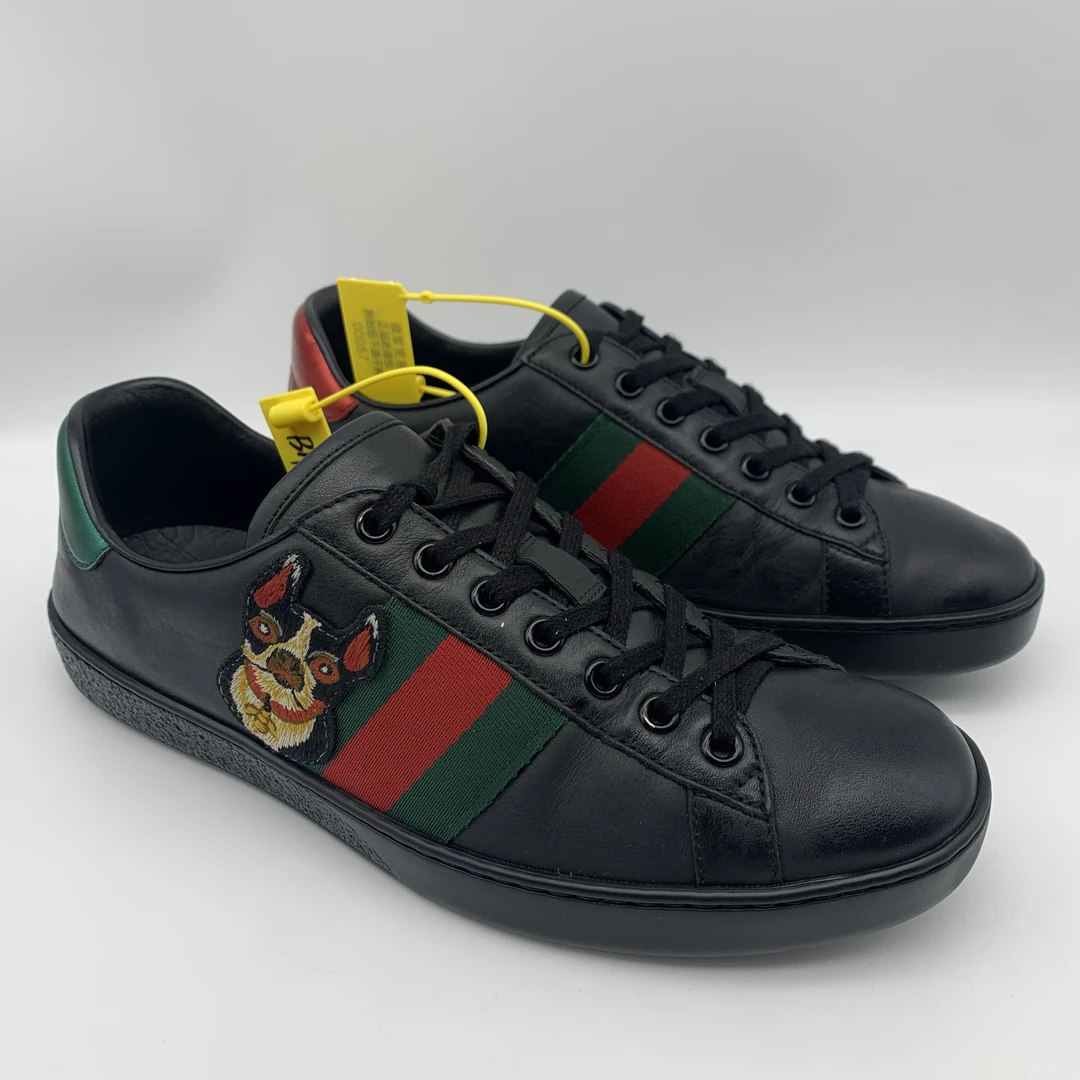 Gucci/古驰 二手男士 法斗ACE红绿织带时尚百搭板鞋/95新40.5欧码