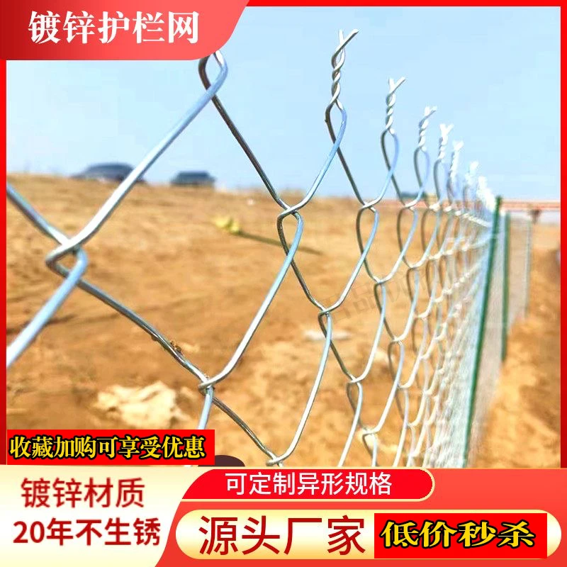 热镀锌铁丝网护栏钢丝网围栏养殖鸡鸭狗网格加粗勾花网牛羊隔离网