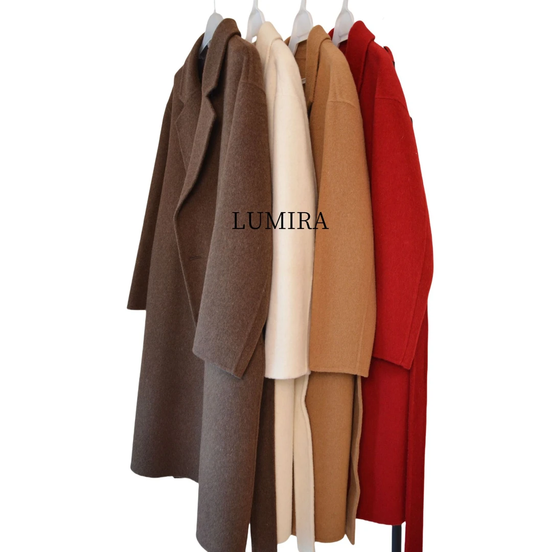 【高奢定制】2024韩系赫本风休闲百搭双面呢外套小个子宽松网红