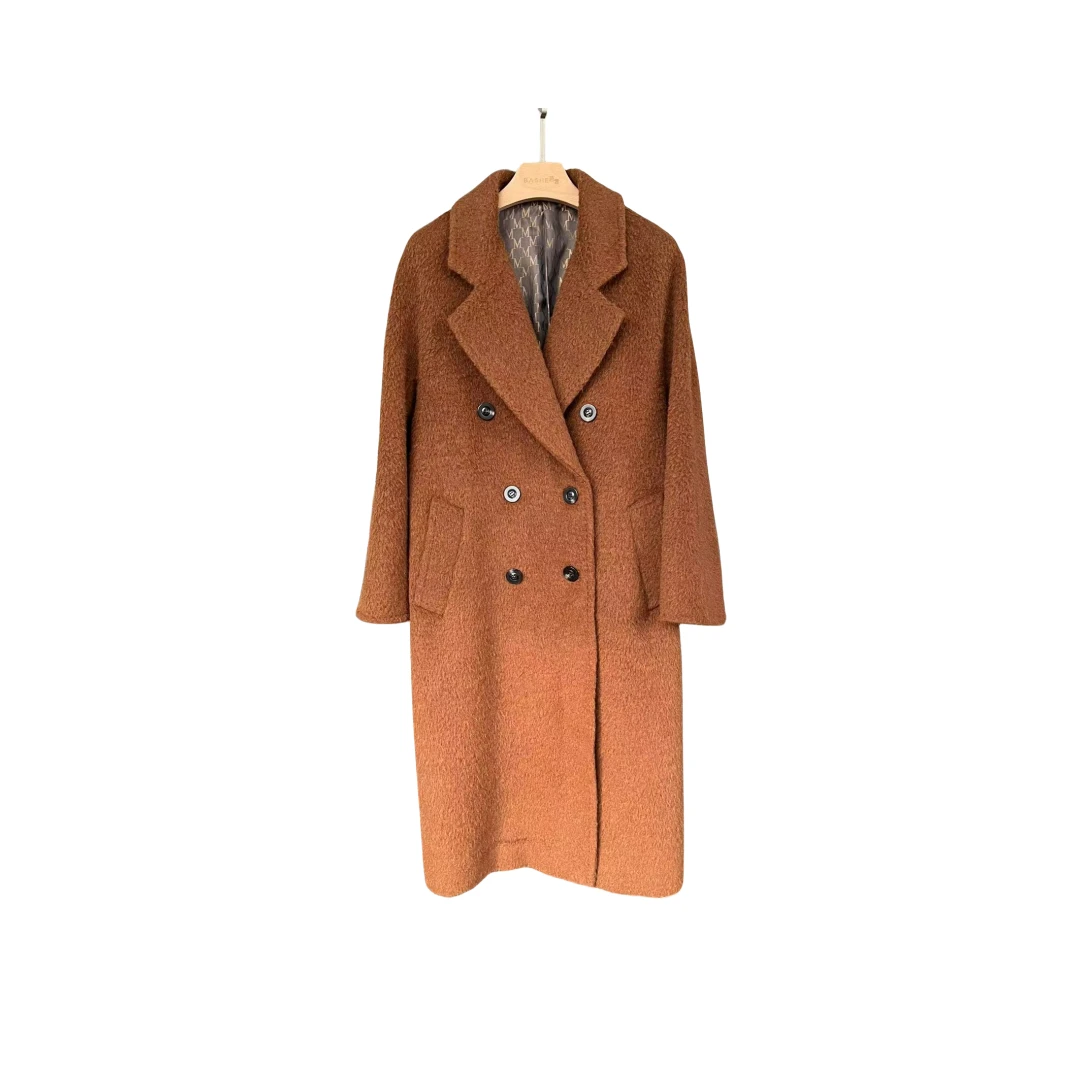 羊驼毛长款大衣外套双面呢手工缝制高端秋冬季新款DM801