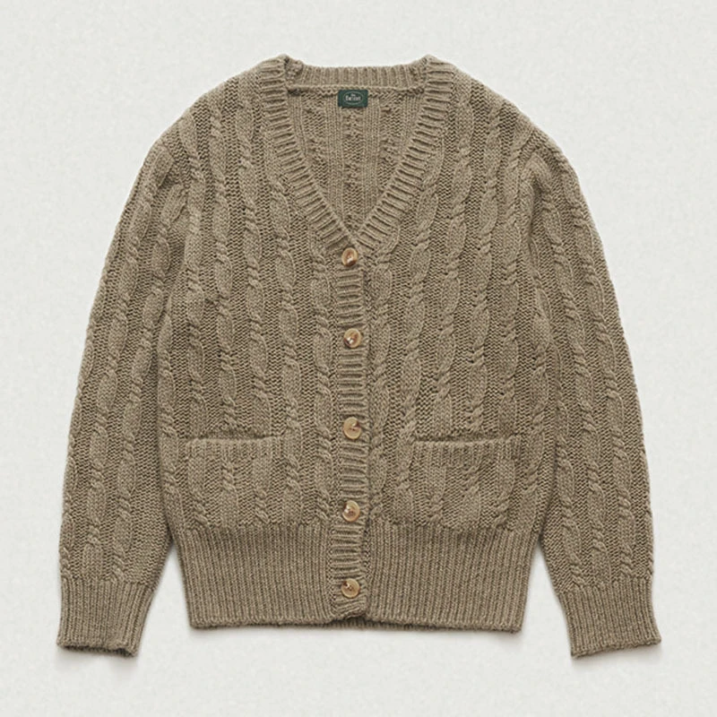 现 韩系女装韩国八奶2024秋冬新款V领麻花针织毛衣开衫羊毛衫外套