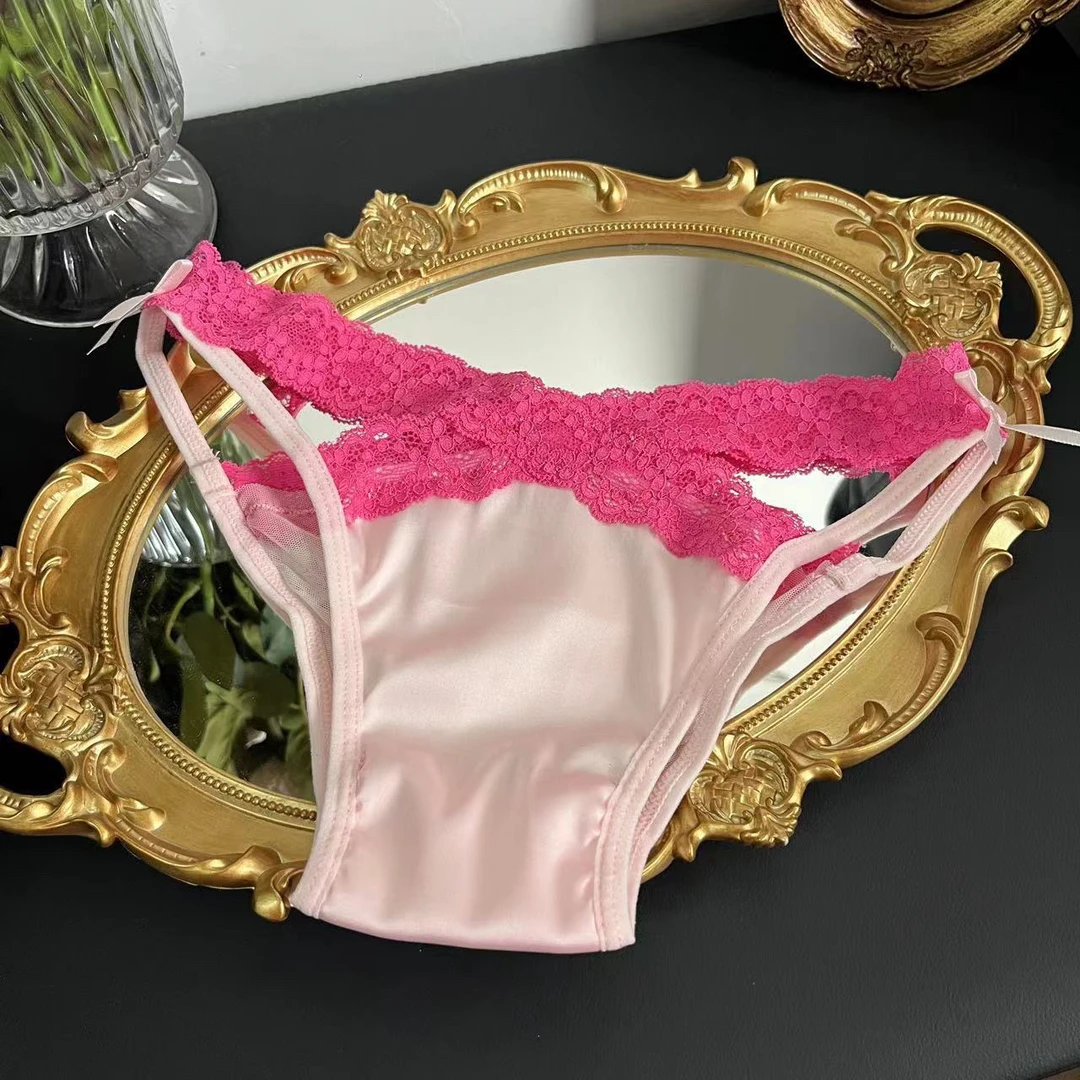 日系少女性感蕾丝内裤女士纯欲透气辣妹镂空薄款无痕低腰三角裤