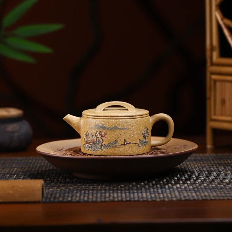 200ml宜兴紫砂壶半手工汉瓦原矿段泥家用泡茶壶实用大口喝茶利器