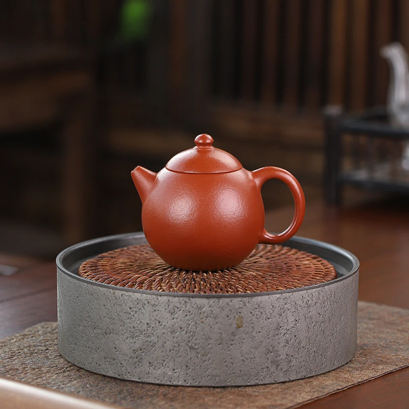 150ml原矿朱泥龙蛋壶半手工制作宜兴紫砂壶功夫vhaju泡茶壶小容量