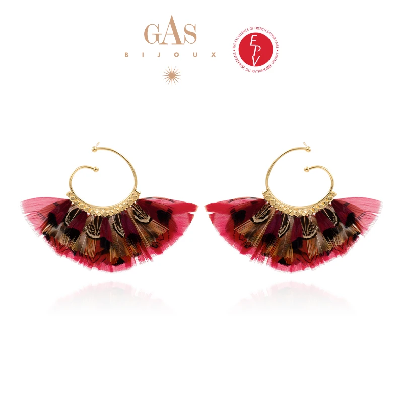 AZLOOK 铜合金羽毛耳饰 【法国进口】GAS BIJOUX 羽之翼羽毛耳环