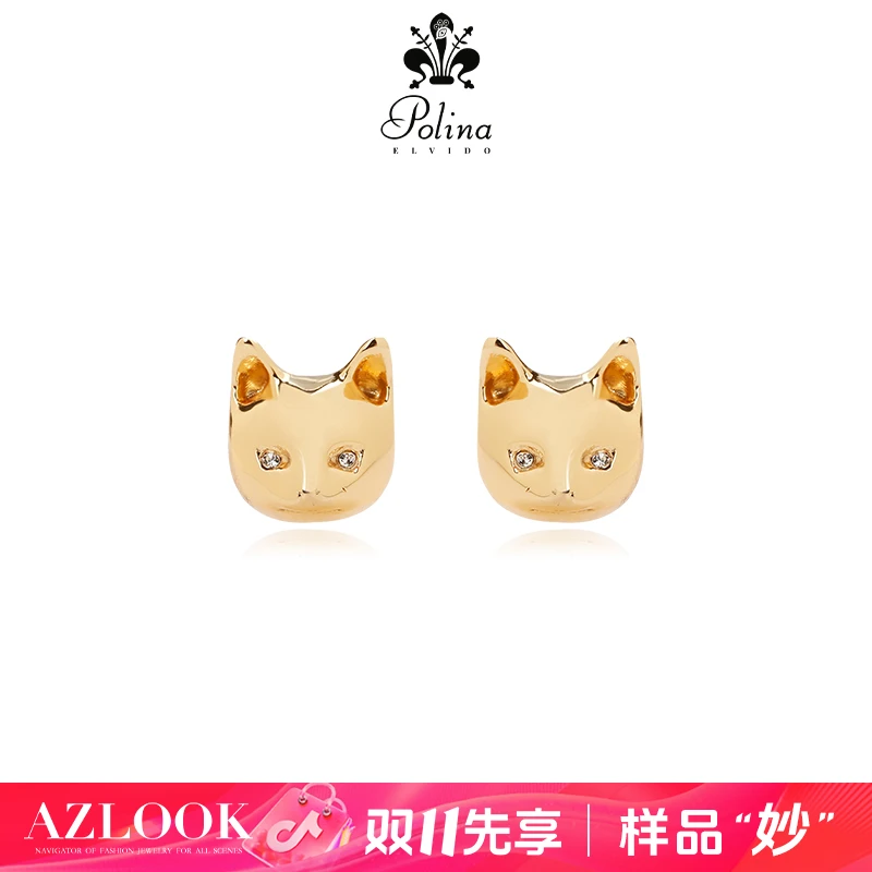 【双十一样品妙】【意大利进口】POLINA ELVIDO喵女神手工搪瓷耳环