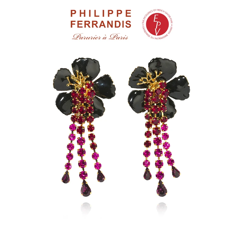 AZLOOK【法国进口】菲昂迪斯歌剧魅影高定山茶花限定系列耳环珠宝女