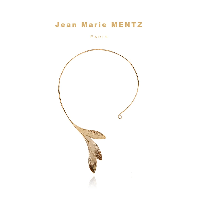 AZLOOK项圈【法国进口】Jean Marie MENTZ复古手工打造银杏叶项圈