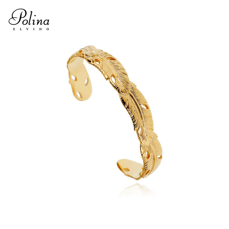 AZLOOK手镯 【意大利品牌】POLINA ELVIDO羽之翼手工雕刻手镯