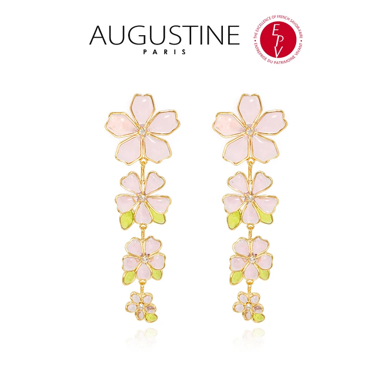 AZLOOK【法国进口】AUGUSTINE 奥古斯汀山茶花系列耳环粉色高颜值女