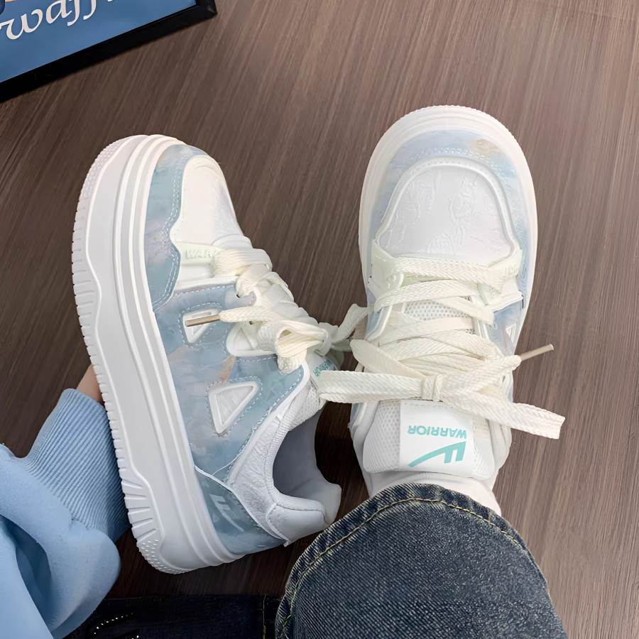 回力厚底学生海冰蓝女鞋2025年春夏新款小白鞋厚底增高小众百搭板