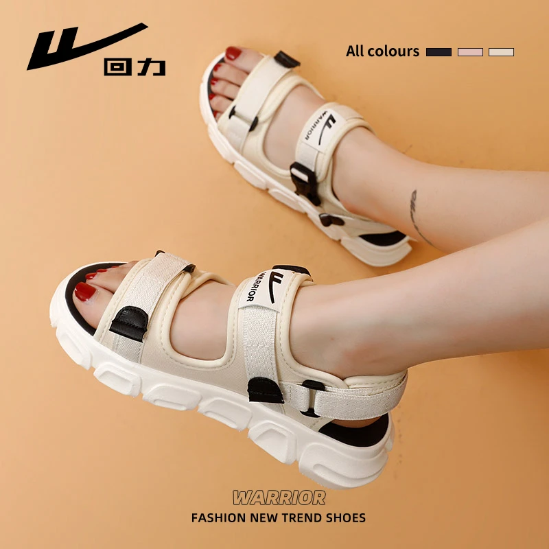 Warrior/回力回力凉鞋女2024年新款夏季平底拖鞋绝美外穿罗马女款