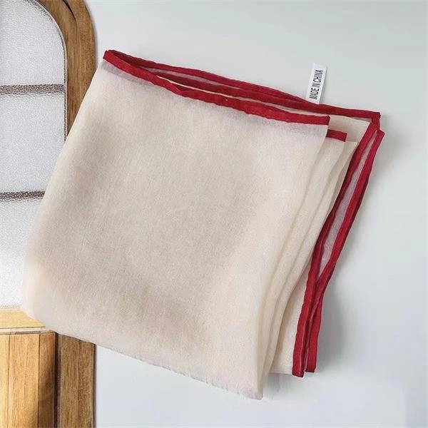 【那那家】撞色边韩版纯色百搭柔软护颈薄款小方巾