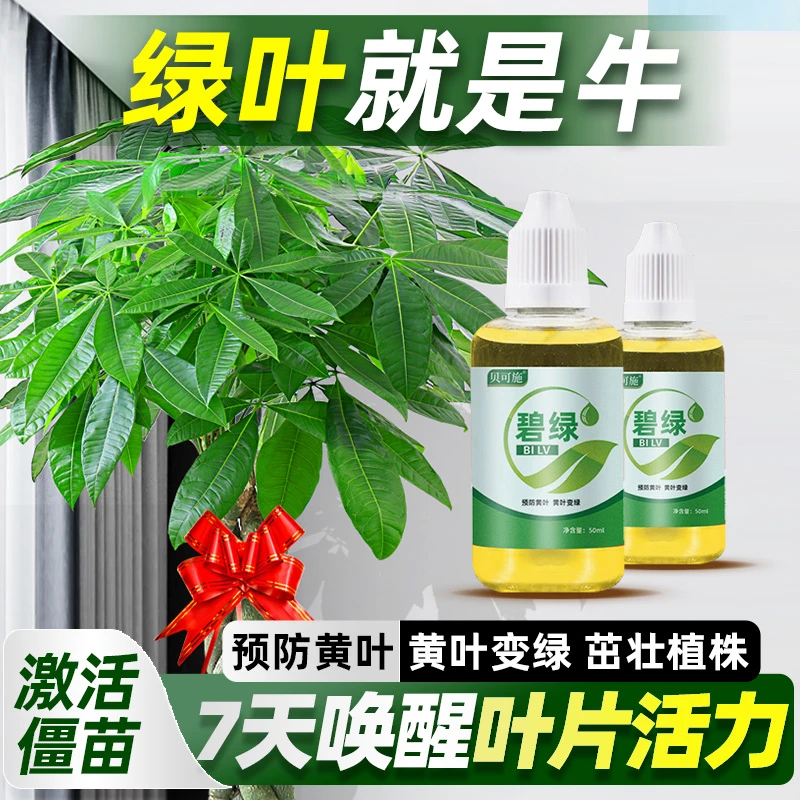 贝可施黄叶死苗碧绿解决黄叶叶面肥花卉蔬菜果树家用通用型一喷绿