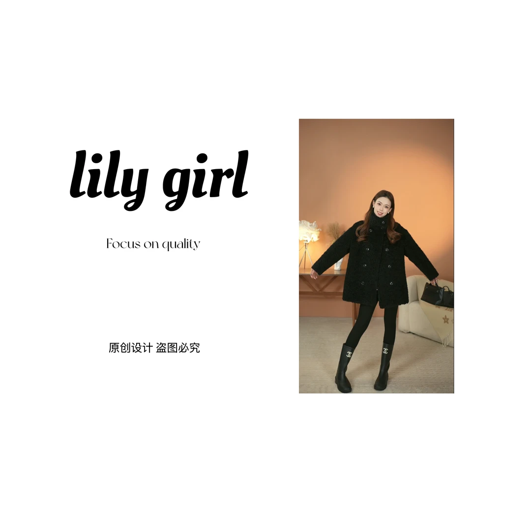 李李【浪漫巴黎】海宁毛毛立领外套