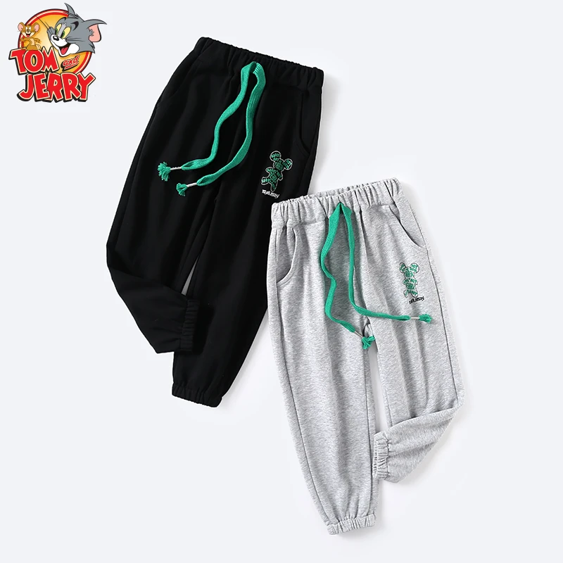 【笨蛋熊专享】猫和老鼠童装儿童春款休闲印花针织裤卫裤JC22161