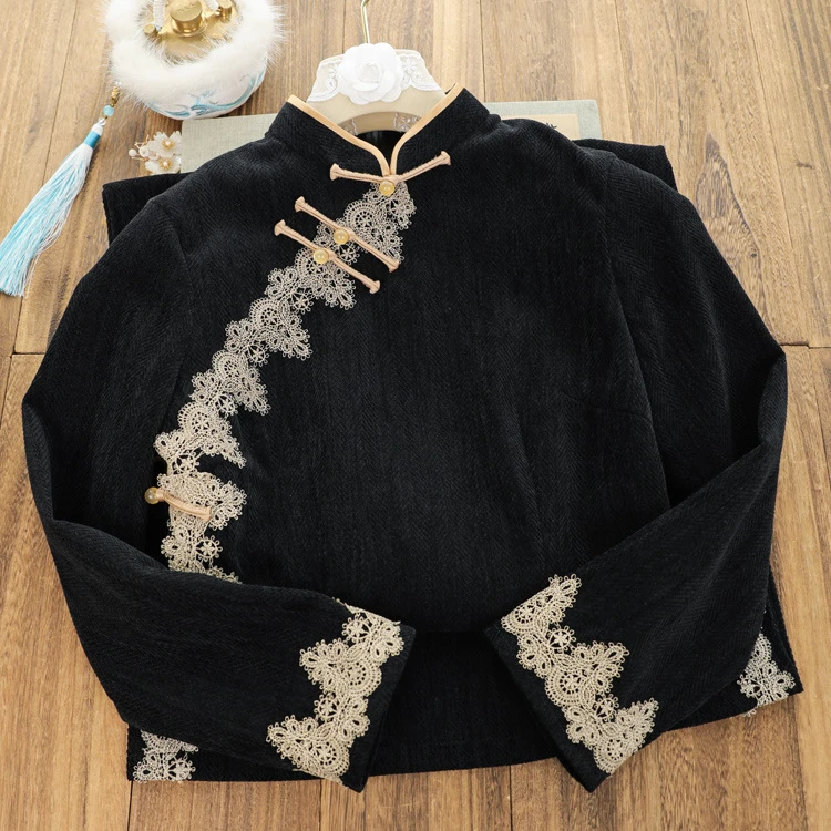 旗袍新中式新款复古气质日常中国风秋冬小个子显高显瘦民国风