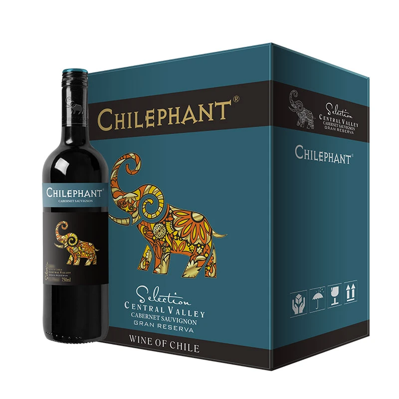 智象【智利进口·中酿一仓】炫彩赤霞珠干红葡萄酒柔顺750ml*支