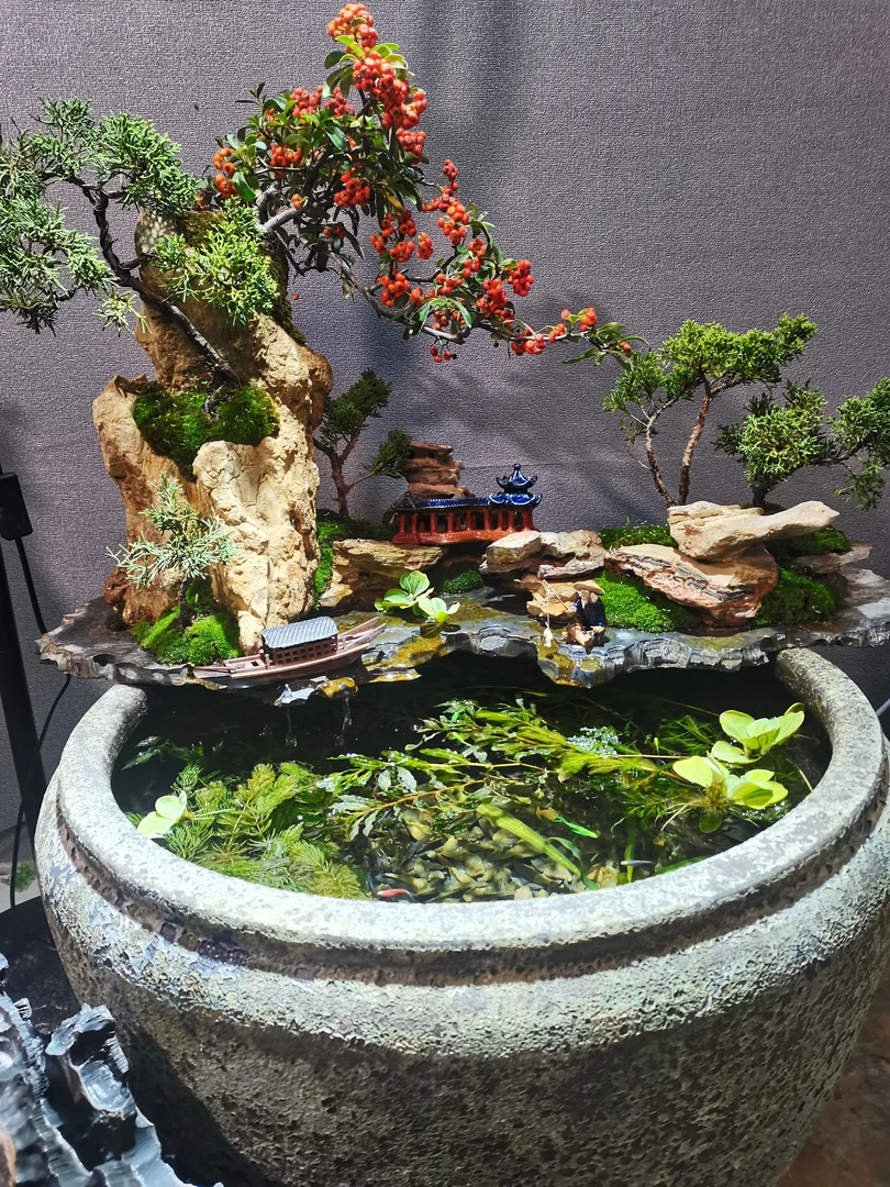 灵璧奇石花盆盆景创意原创