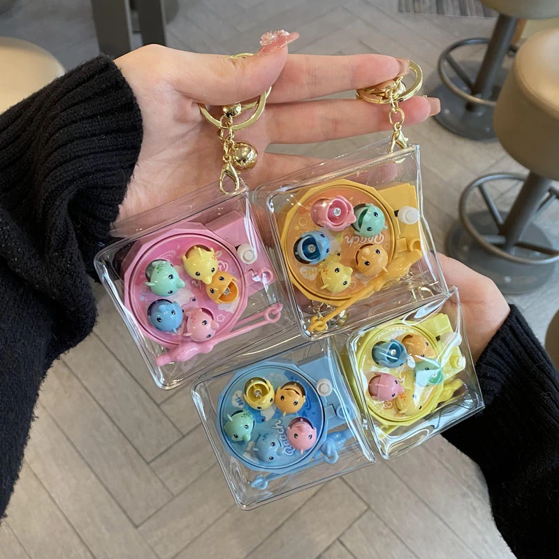没事来钓个鱼可爱迷你钥匙扣创意设计玩具口袋游戏卡通