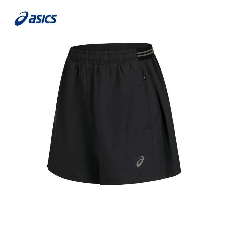 ASICS亚瑟士女子短裤女式反光松紧梭织户外跑步4英寸短裤运动女款
