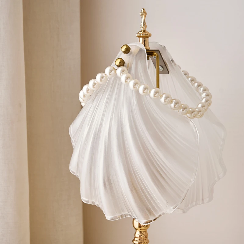 日月贝现代轻奢水晶卧室床头台灯法式奶油风高级感小夜灯生日礼物