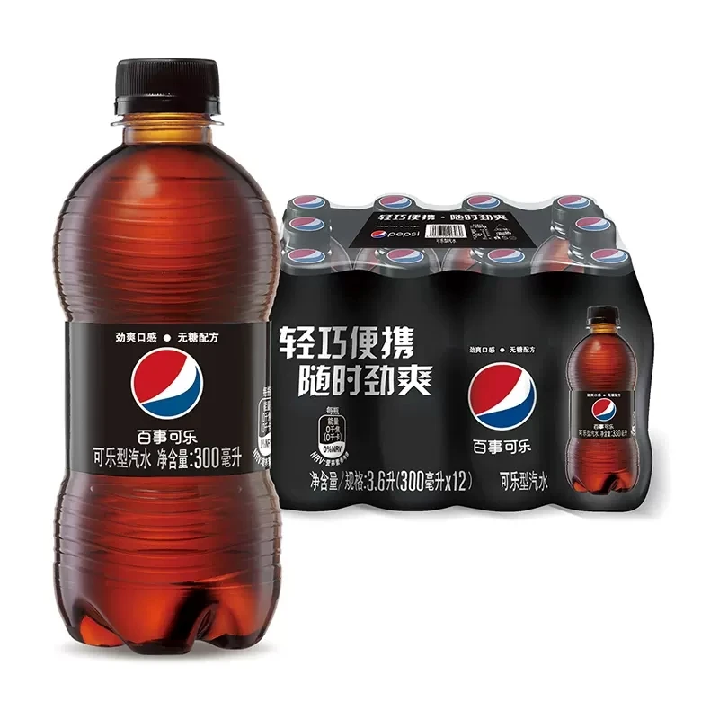 百事可乐无糖300ml*6瓶汽水便携装迷你小瓶无糖可乐汽水夏季快乐
