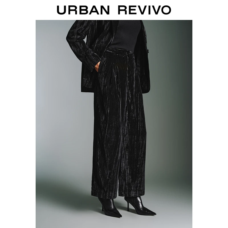 UR女装都市魅力通勤垂感高腰阔腿裤UWG640135
