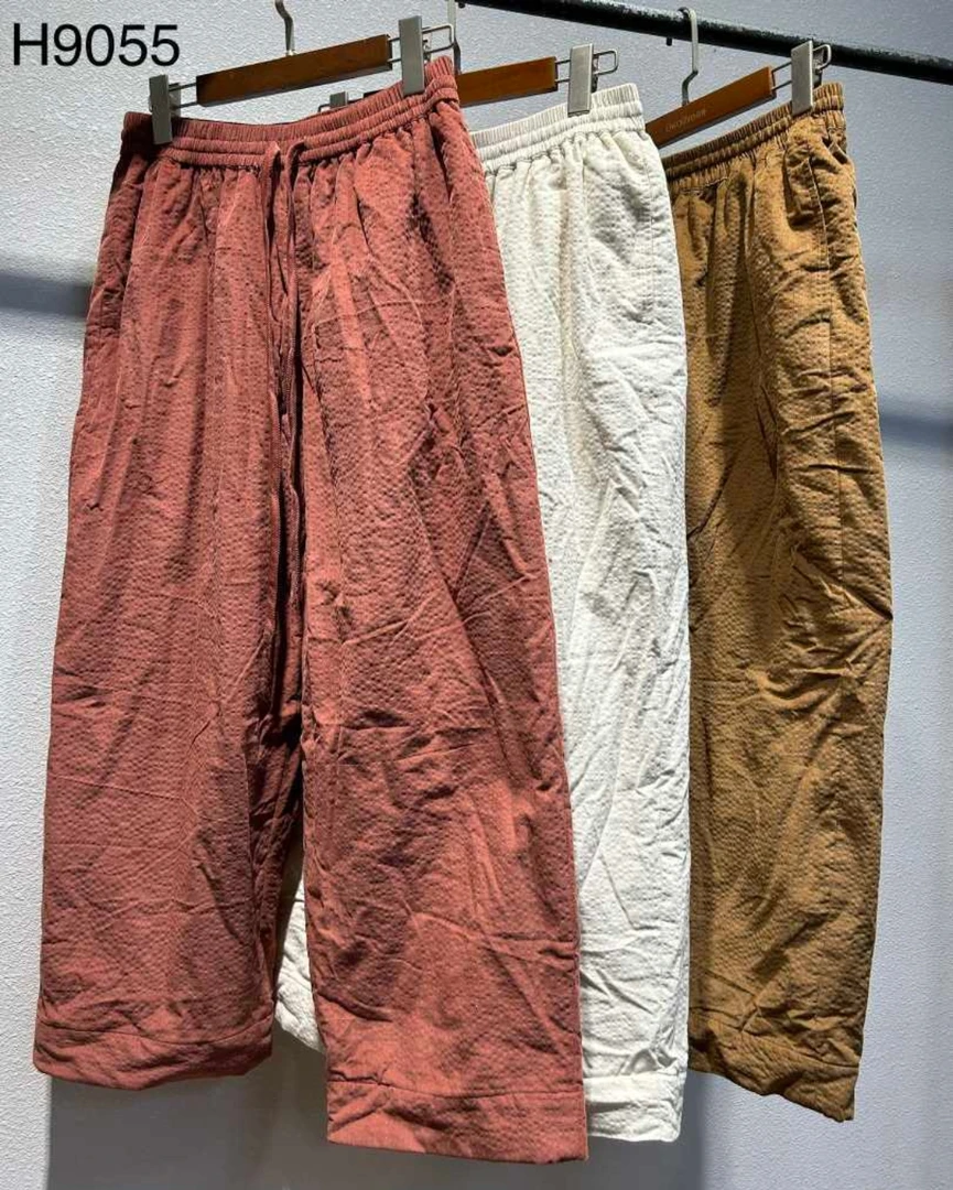 女式休闲文艺舒适保暖松紧腰灯蕊绒双层棉裤