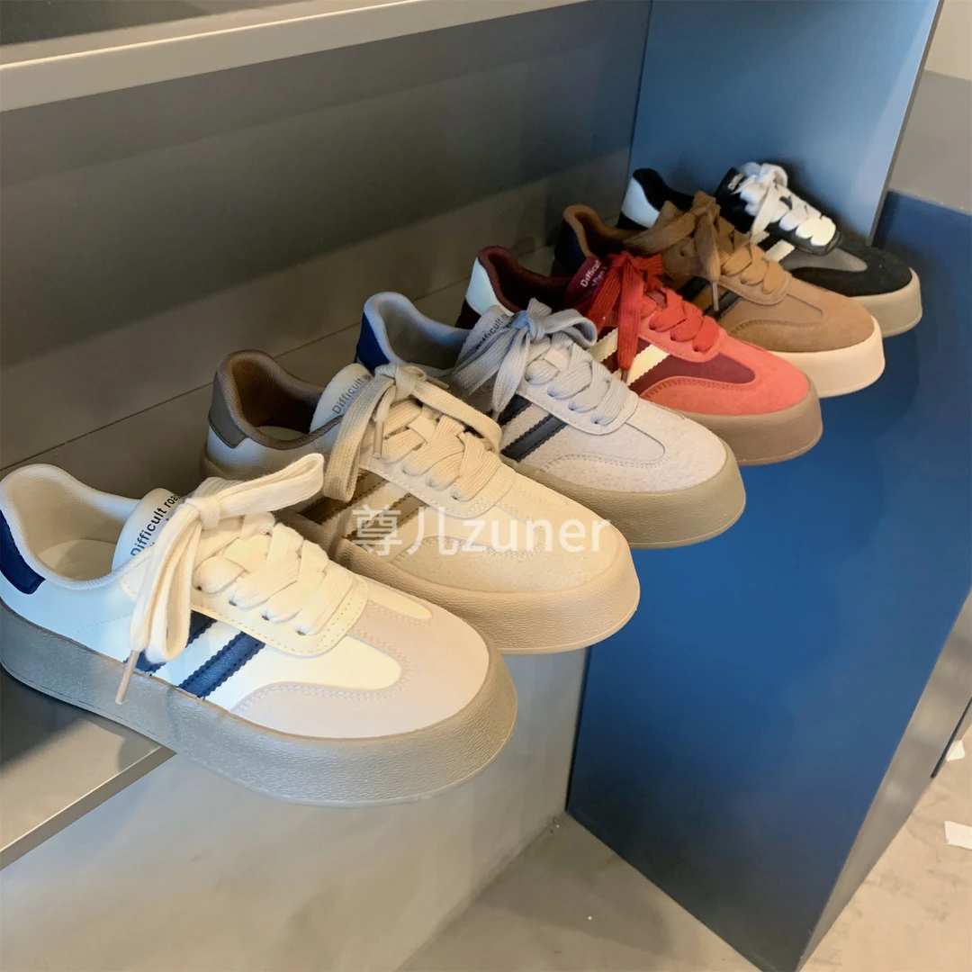 尊儿2024年早秋新款秋季休闲鞋运动百搭夏季复古春季小众厚底女鞋