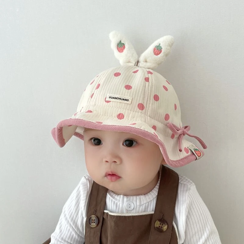 婴儿帽子秋冬款渔夫帽女宝宝遮阳帽春秋季可调节太阳帽婴幼儿防晒
