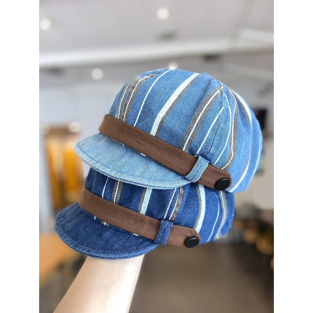 宝宝贝雷帽春秋牛仔帽可爱洋气男女童鸭舌贝雷帽韩版女童八角帽潮
