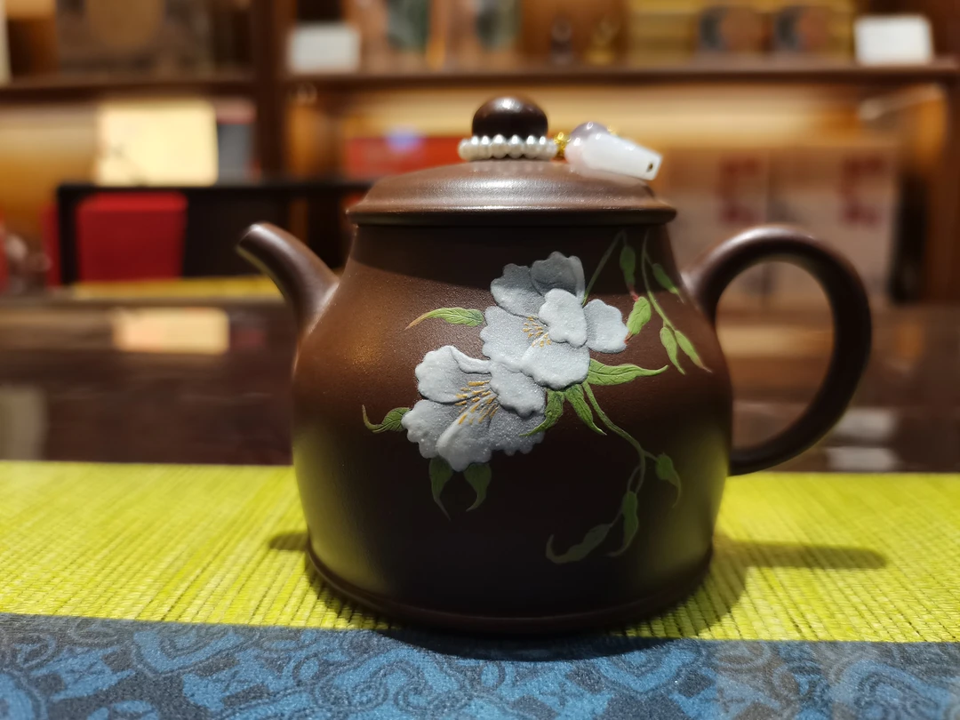 纯手工手绘茶具珐琅彩泡茶壶