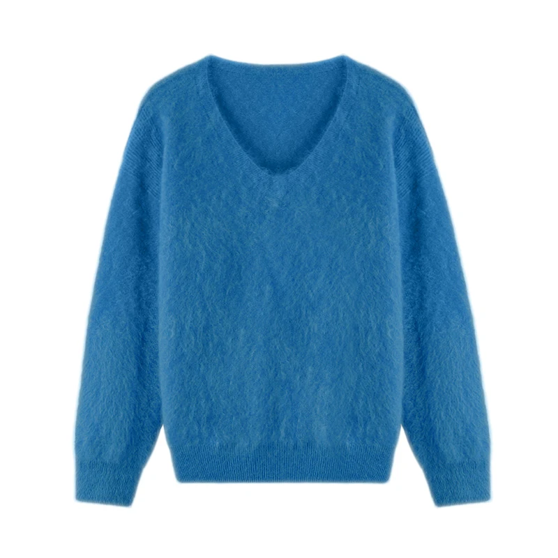 【美瑜专属】V领拉毛上衣BY24S5148