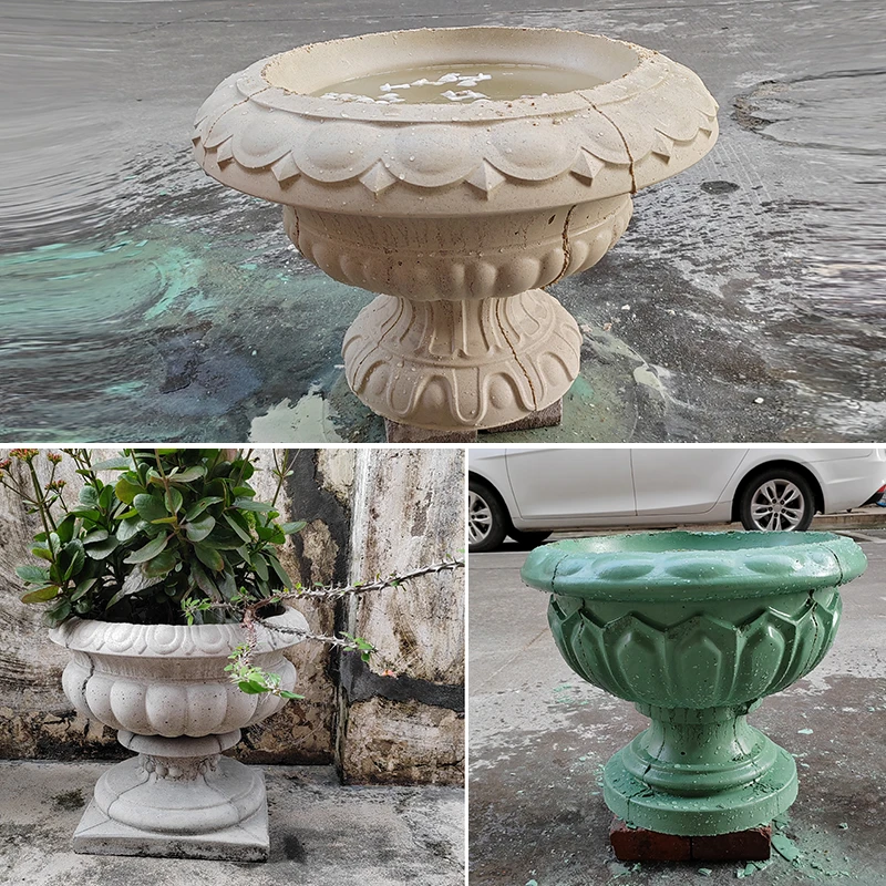 水泥花盆模具圆形底部灌浆加厚塑料自制盆景大号模型混凝土制作