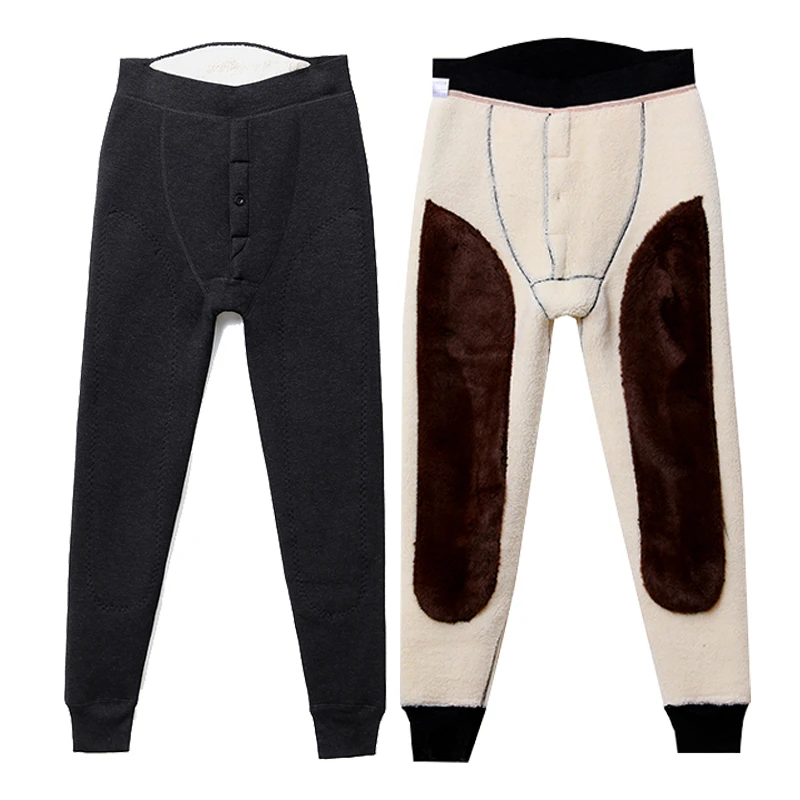 男士防寒保暖裤冬季棉裤加绒加厚中老年人爸爸秋裤护膝护腰打底裤