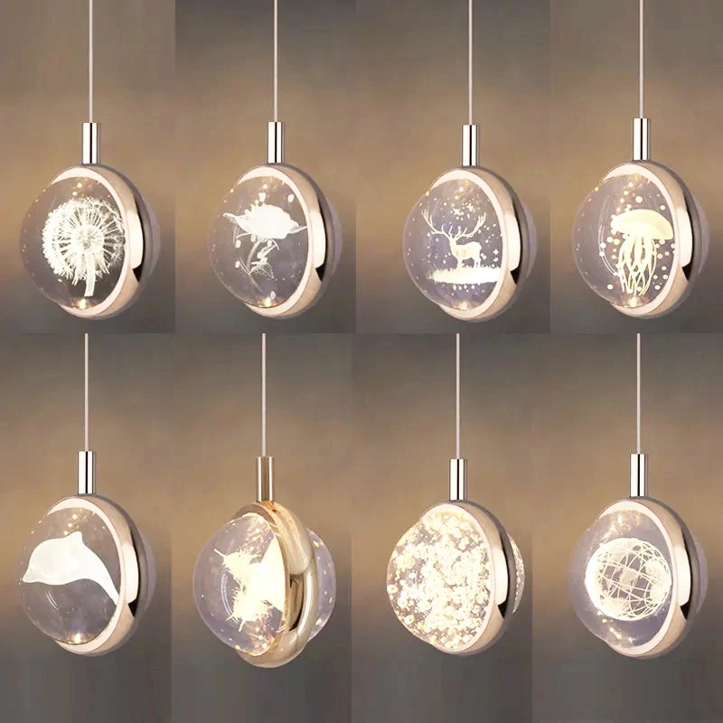 卧室床头吊灯氛围灯现代简约主卧网红轻奢水晶装饰创意个性艺术灯