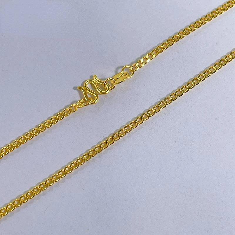 链子足银 【树子专享】足银古巴侧身项链45cm YXL072