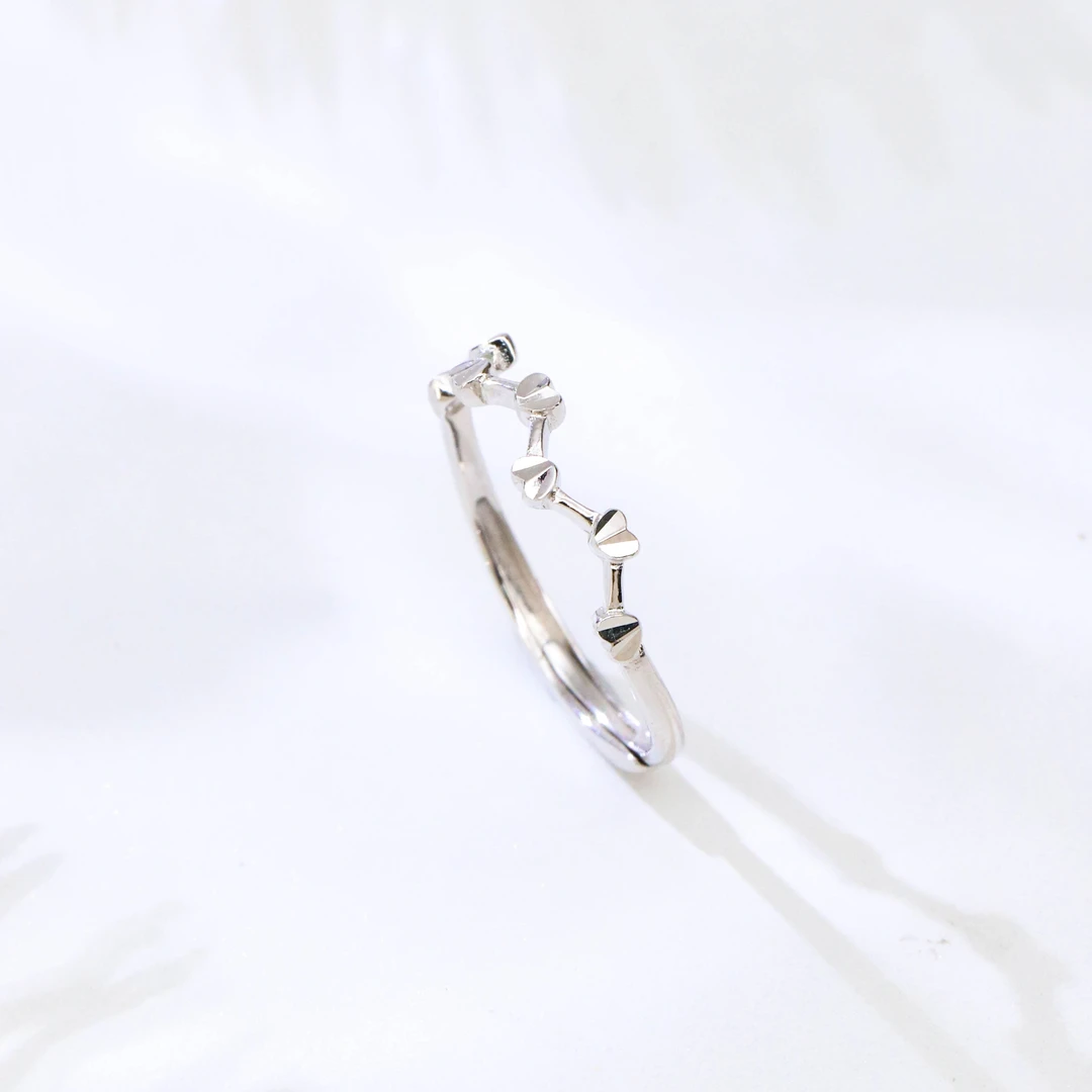 925银戒指 【树子专享】925银不规则七心戒指YJZ202